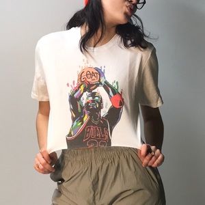 One of a kind custom Mj crop top